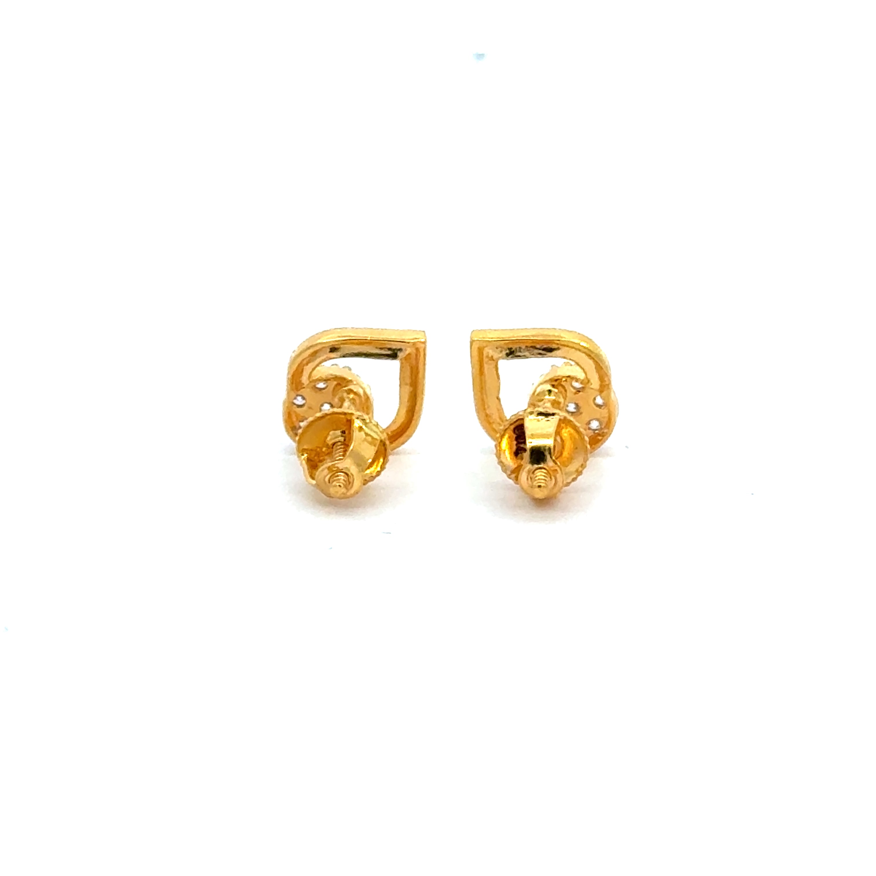 22k Yellow Cubic Zirconia Stud Fancy Earrings with gold weight of 2.37g