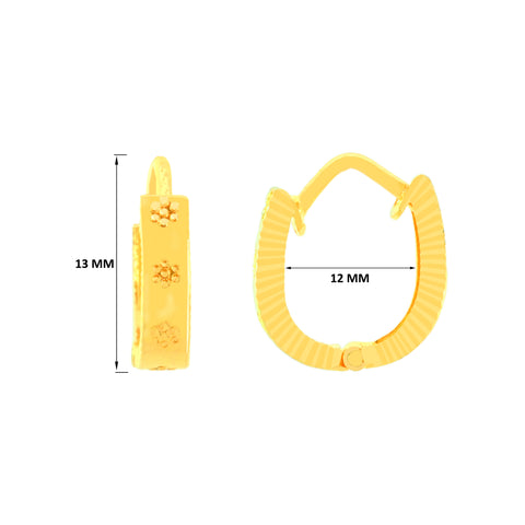 22k Yellow Gold Huggies Earrings with gold weight of 2.47g
