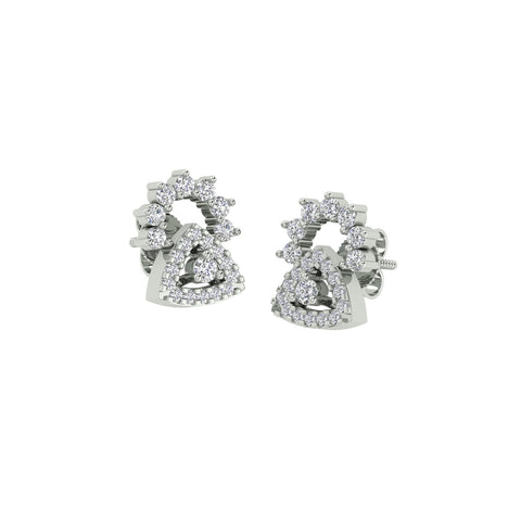 18k White Gold and Diamond Stud with gold weight of 2.21g