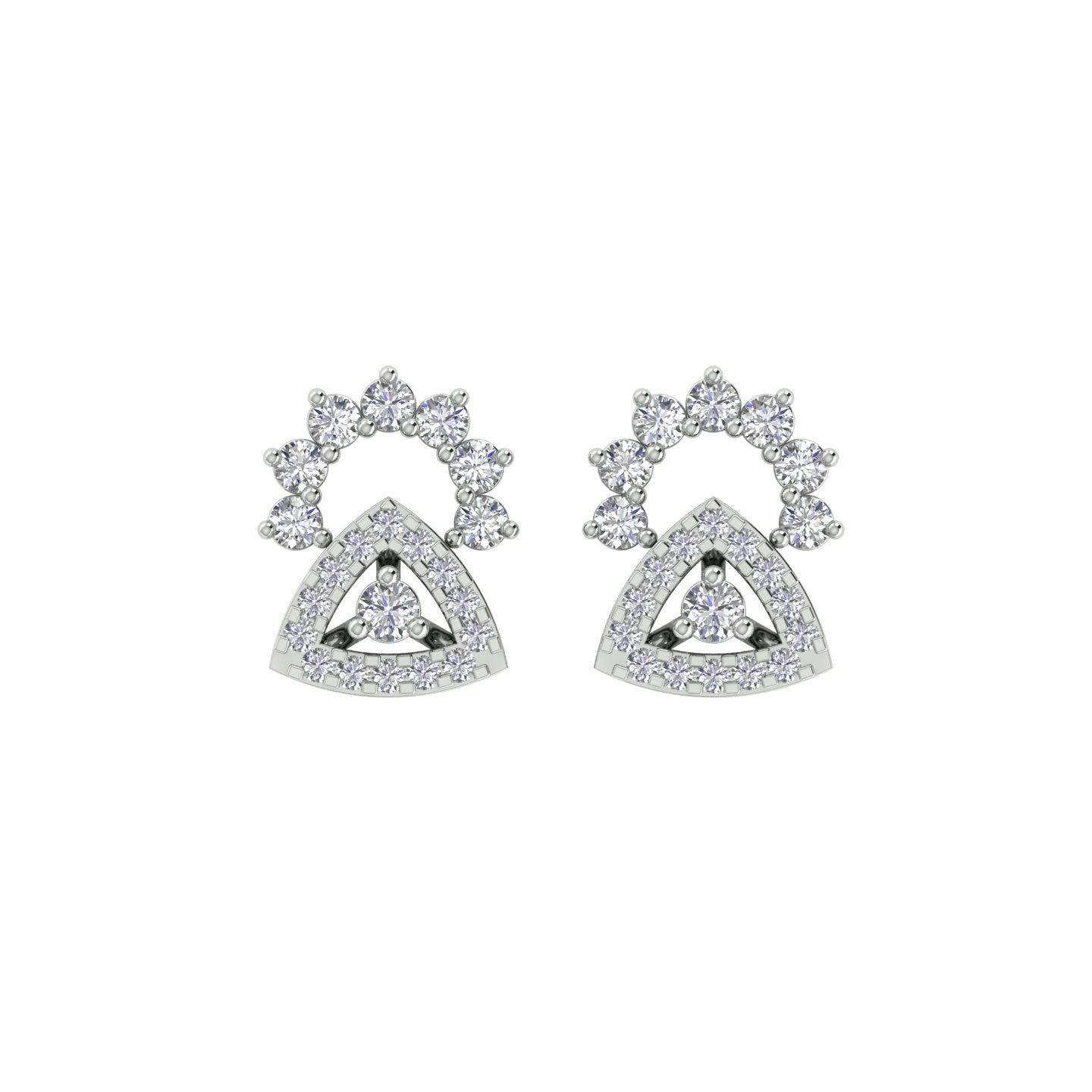 18k White Gold and Diamond Stud with gold weight of 2.21g