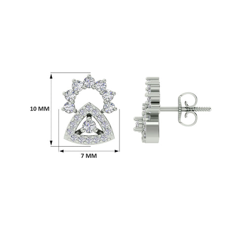 18k White Gold and Diamond Stud with gold weight of 2.21g