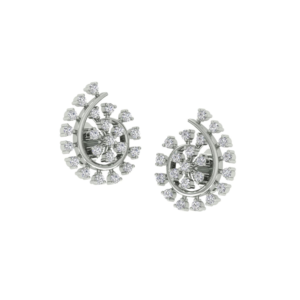 18k White Gold and Diamond Stud with gold weight of 4.17g