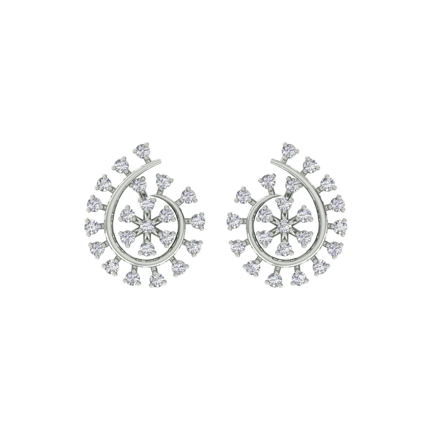 18k White Gold and Diamond Stud with gold weight of 4.17g