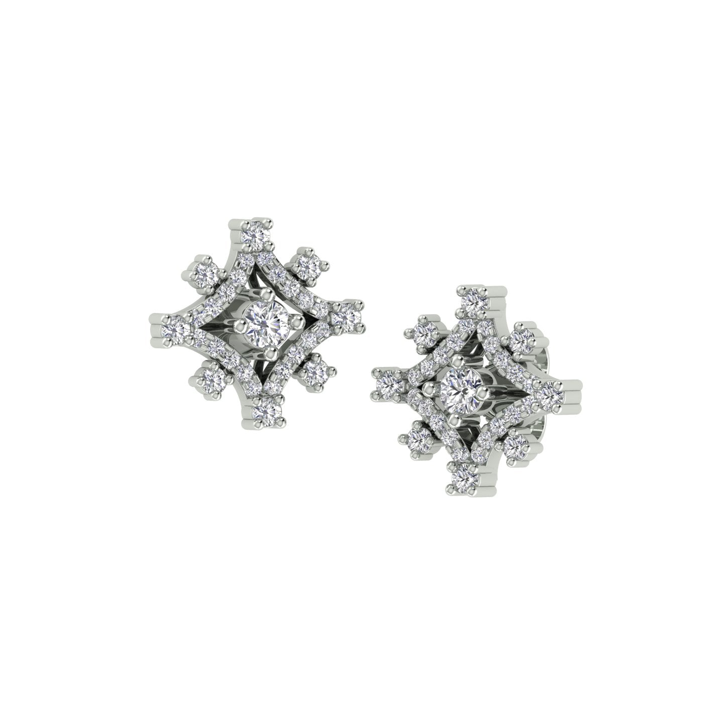 18k White Gold and Diamond Stud with gold weight of 3.63g