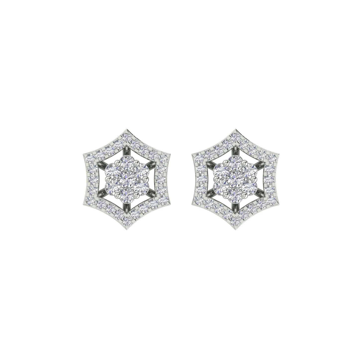 18k White Gold and Diamond Stud with gold weight of 2.23g