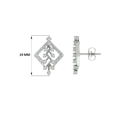 18k White Gold and Diamond Stud with gold weight of 3.67g