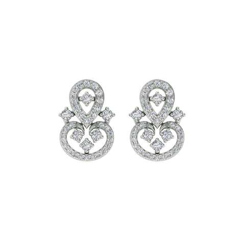 18k White Gold and Diamond Stud with gold weight of 2.61g