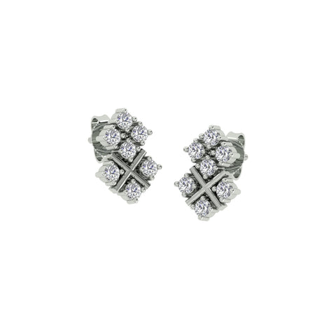 18k White Gold and Diamond Stud with gold weight of 1.45g