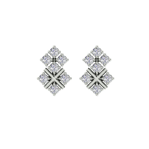 18k White Gold and Diamond Stud with gold weight of 1.45g