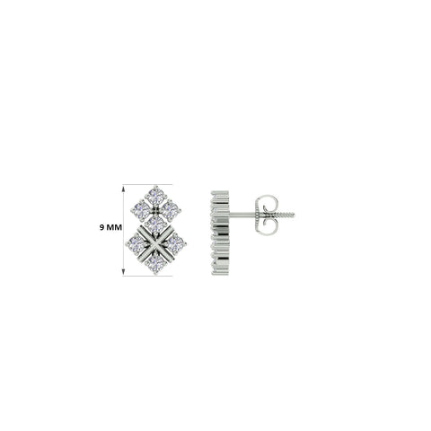 18k White Gold and Diamond Stud with gold weight of 1.45g