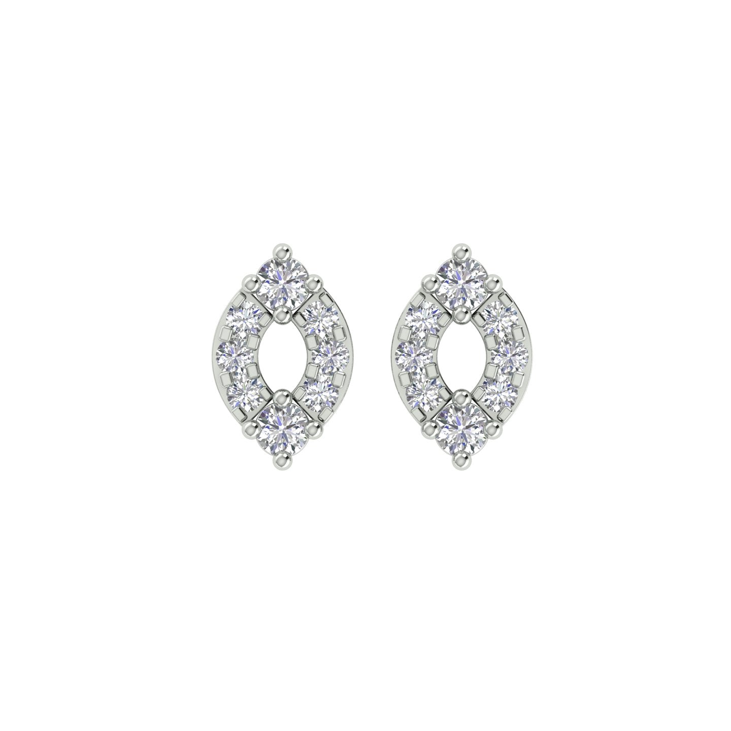 18k White Gold and Diamond Stud with gold weight of 1.36g