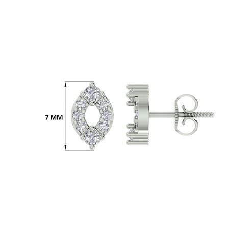 18k White Gold and Diamond Stud with gold weight of 1.36g