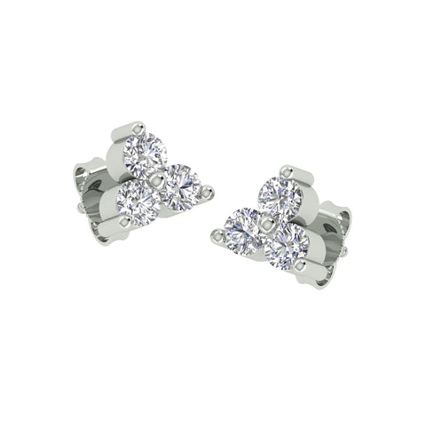 18k White Gold and Diamond Stud with gold weight of 2g