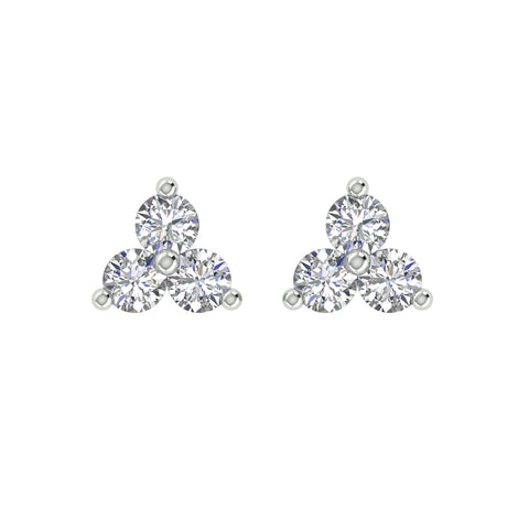 18k White Gold and Diamond Stud with gold weight of 2g