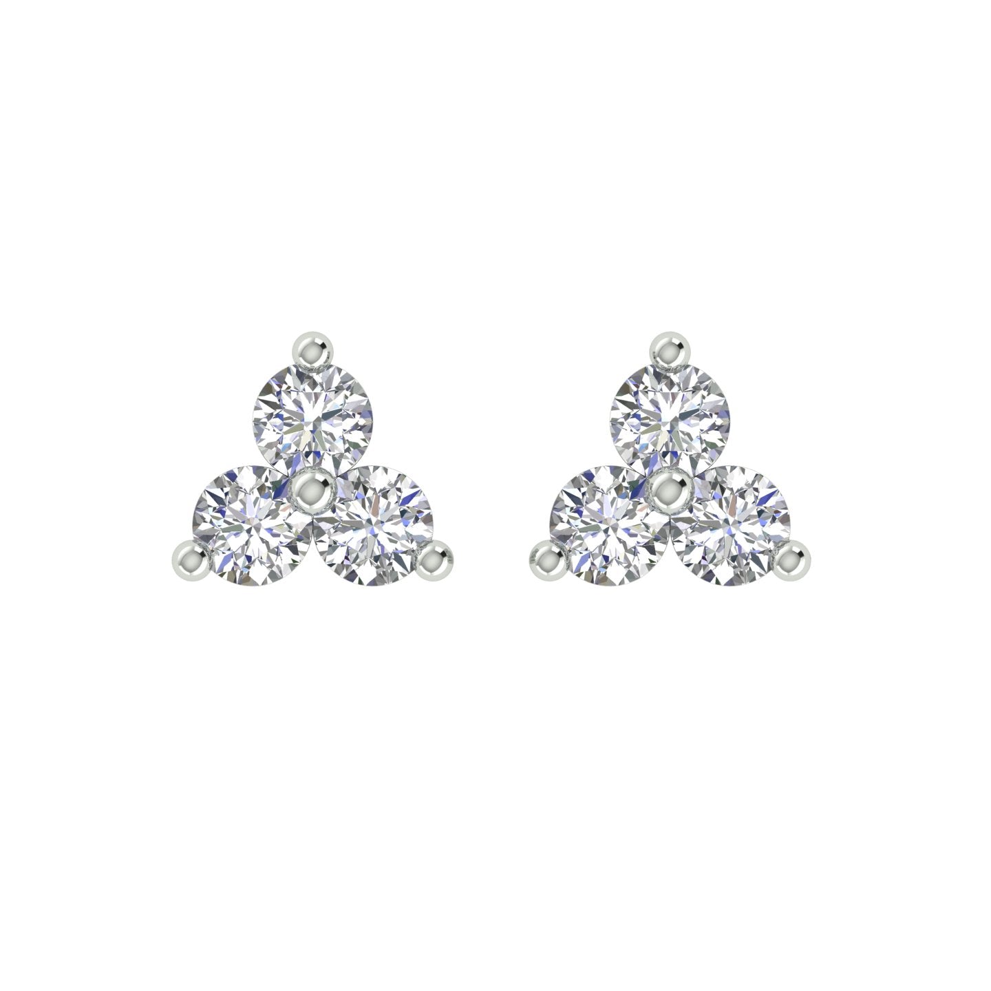 18k White Gold and Diamond Stud with gold weight of 1.39g