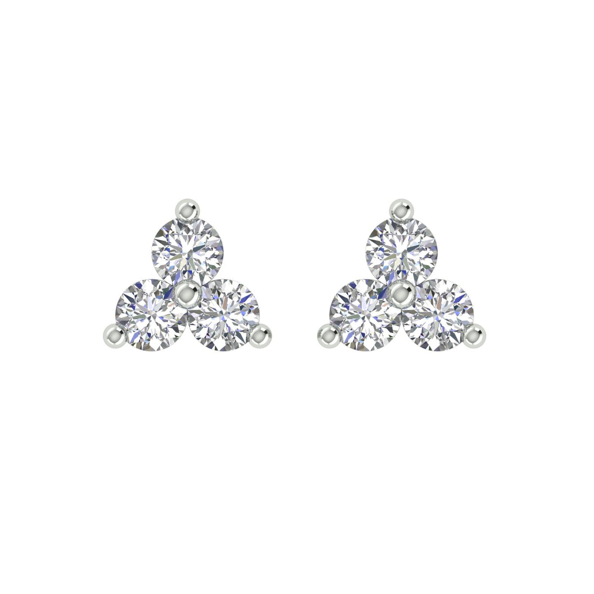 18k White Gold and Diamond Stud with gold weight of 1.39g