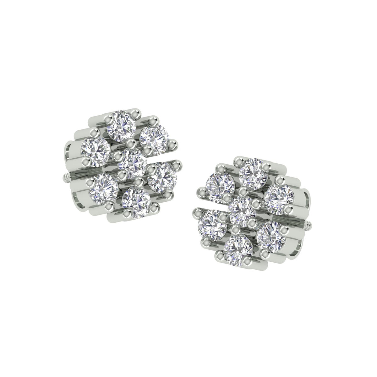 18k White Gold and Diamond Stud with gold weight of 2.06g