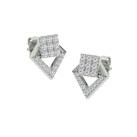 18k White Gold and Diamond Stud with gold weight of 2.63g