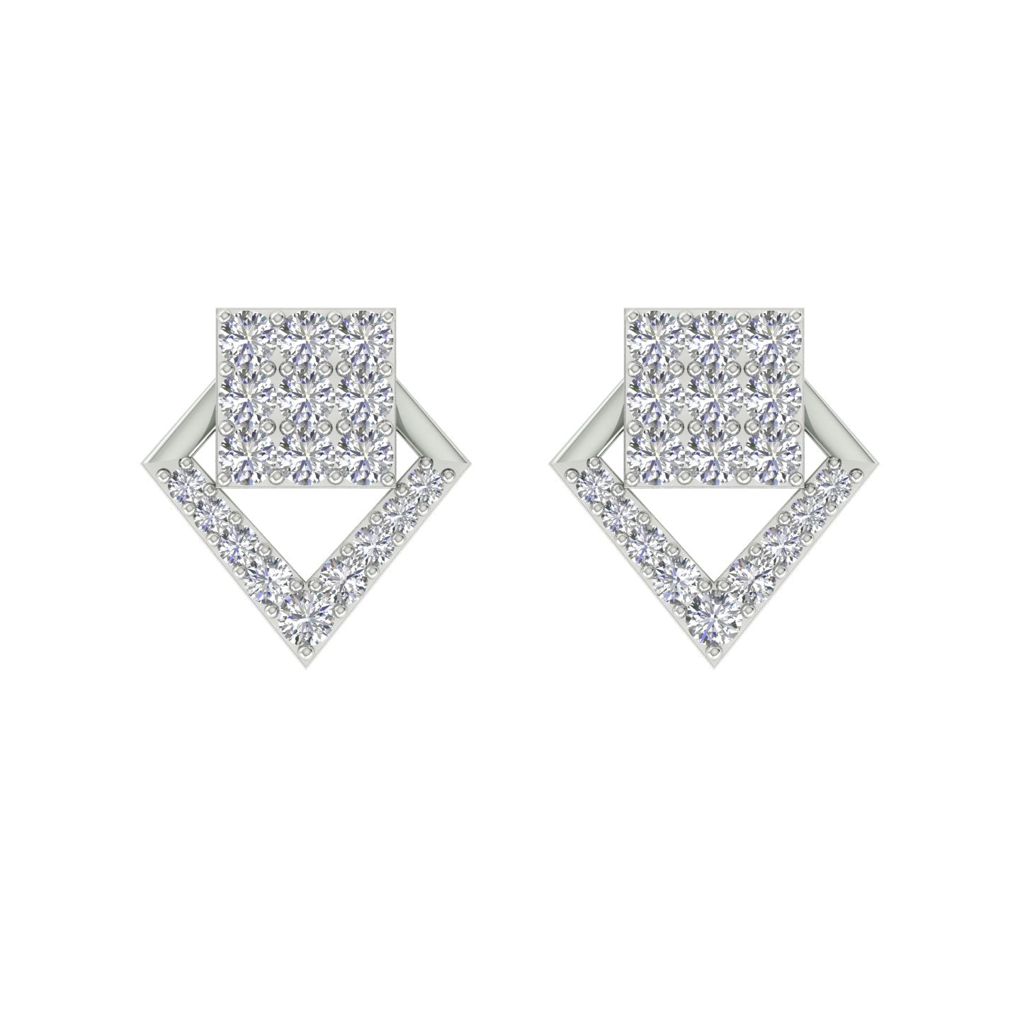 18k White Gold and Diamond Stud with gold weight of 2.63g