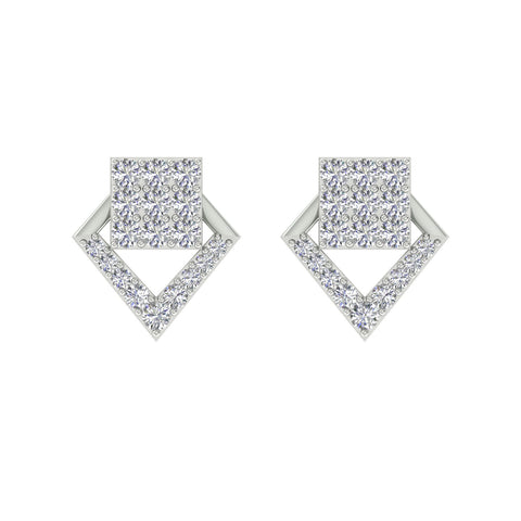 18k White Gold and Diamond Stud with gold weight of 2.63g