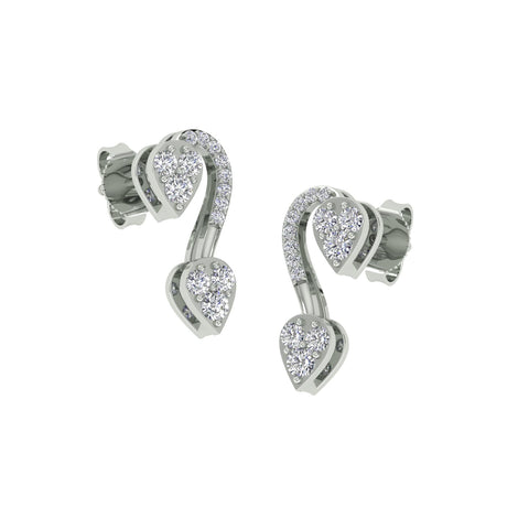 18k White Gold and Diamond Stud with gold weight of 2.17g