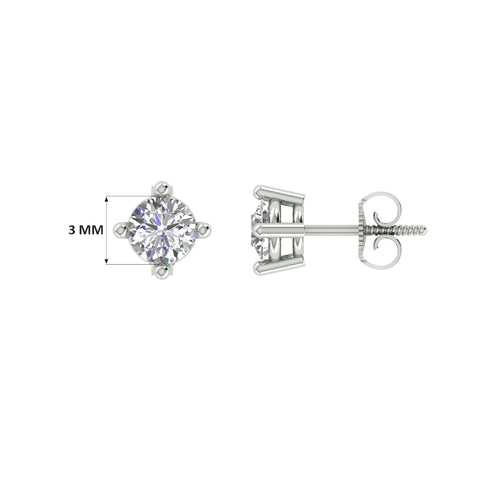 18k White Gold and Diamond Stud with gold weight of 1.09g