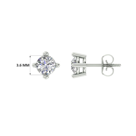 18k White Gold and Diamond Stud with gold weight of 1.26g