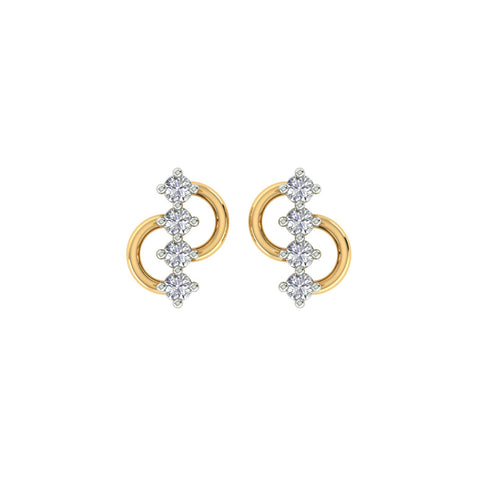 18k Yellow Gold and Diamond Stud with gold weight of 1.31g