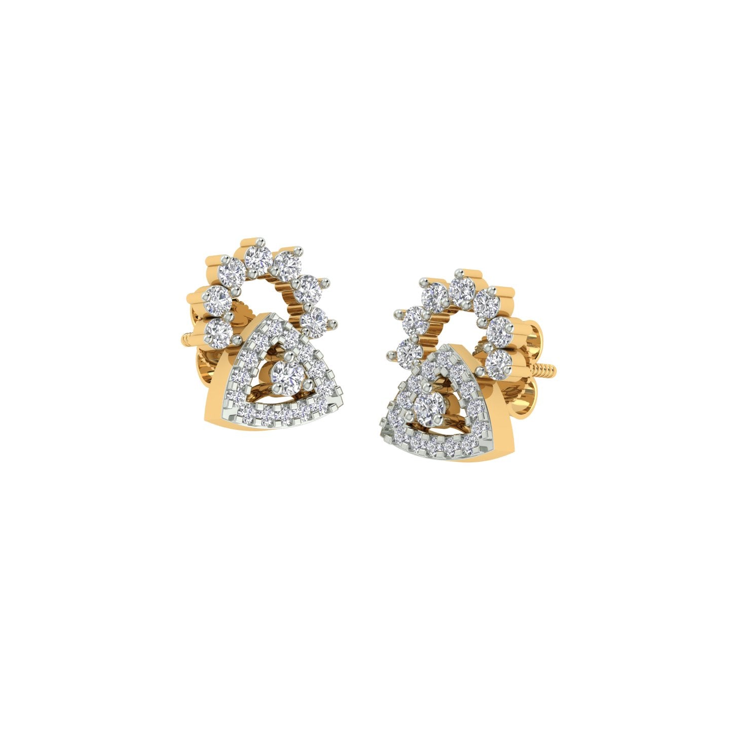 18k Yellow Gold and Diamond Stud with gold weight of 2.32g