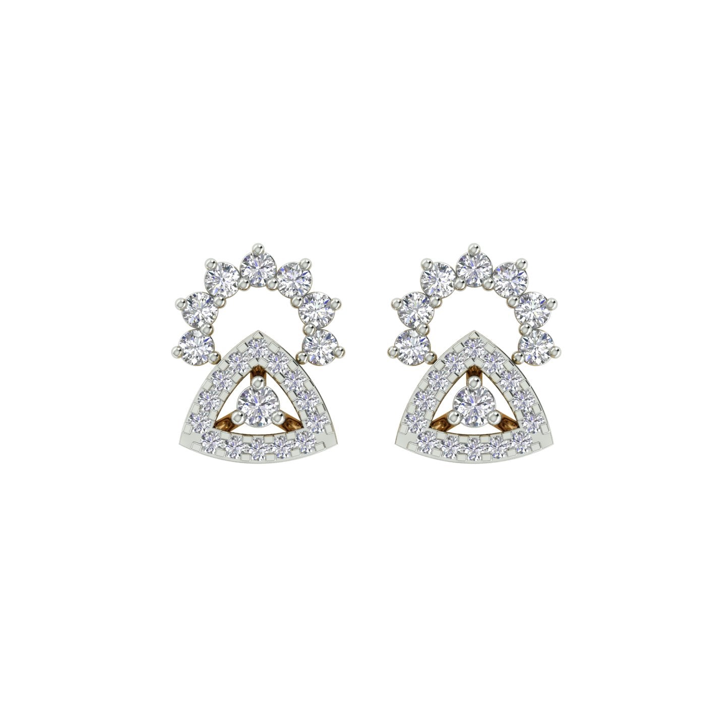 18k Yellow Gold and Diamond Stud with gold weight of 2.32g