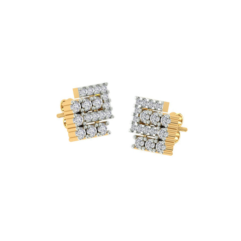 18k Yellow Gold and Diamond Stud with gold weight of 2.44g