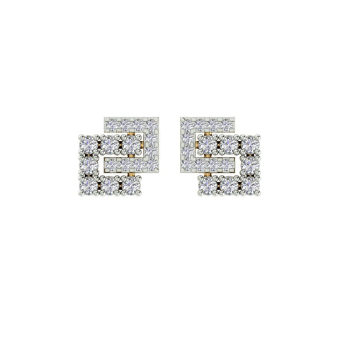 18k Yellow Gold and Diamond Stud with gold weight of 2.44g