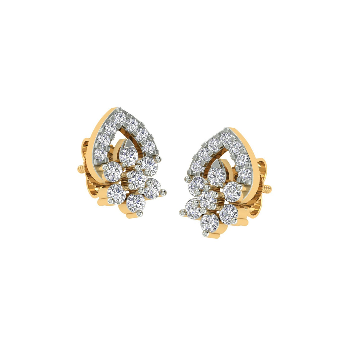 18k Yellow Gold and Diamond Stud with gold weight of 1.81g