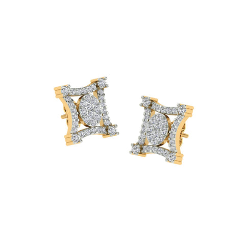 18k Yellow Gold and Diamond Stud with gold weight of 3.57g