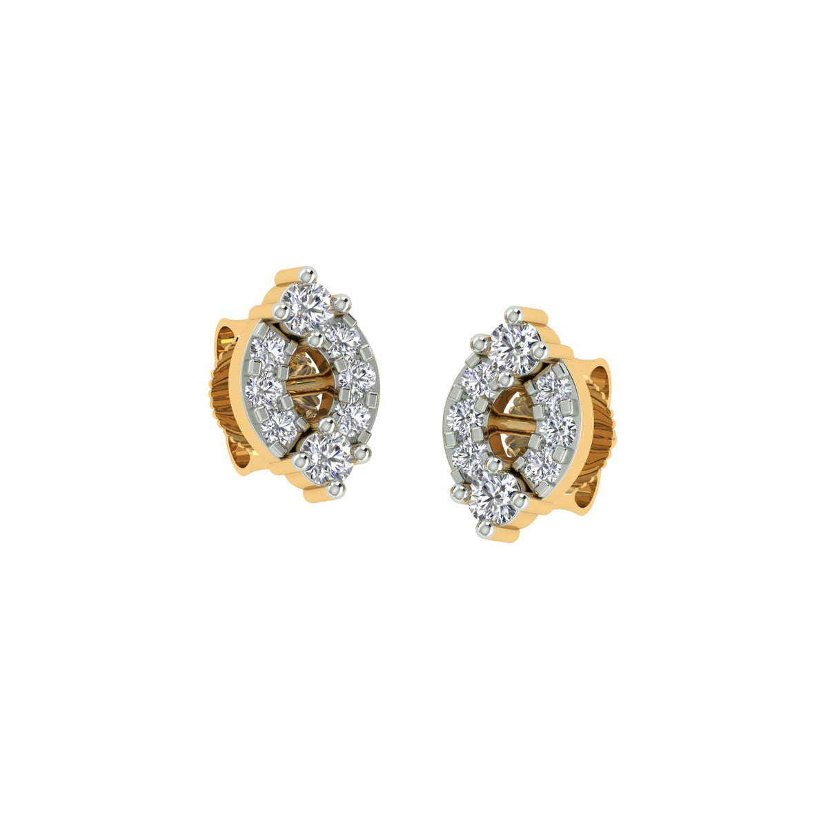 18k Yellow Gold and Diamond Stud with gold weight of 1.33g