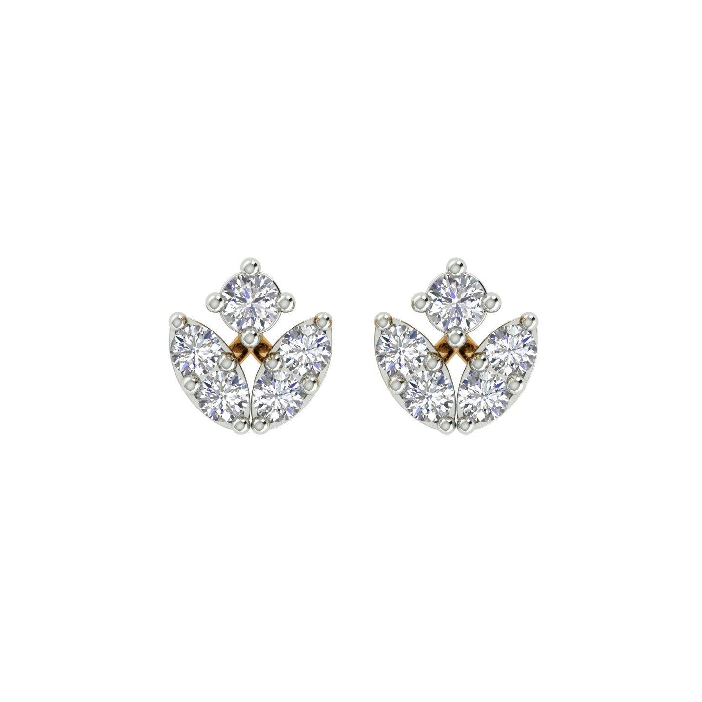 18k Yellow Gold and Diamond Stud with gold weight of 1.9g