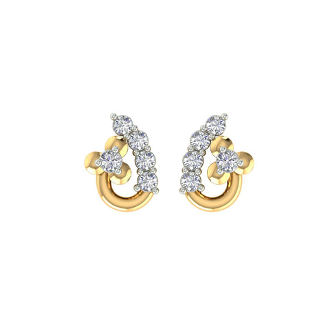 18k Yellow Gold and Diamond Stud with gold weight of 1.84g