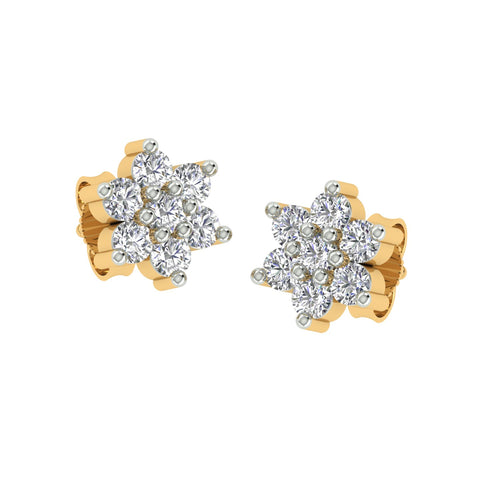 18k Yellow Gold and Diamond Stud with gold weight of 3.92g