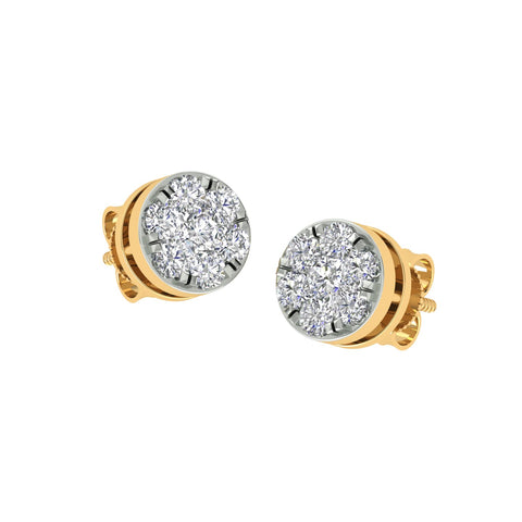 18k Yellow Gold and Diamond Stud with gold weight of 2.37g