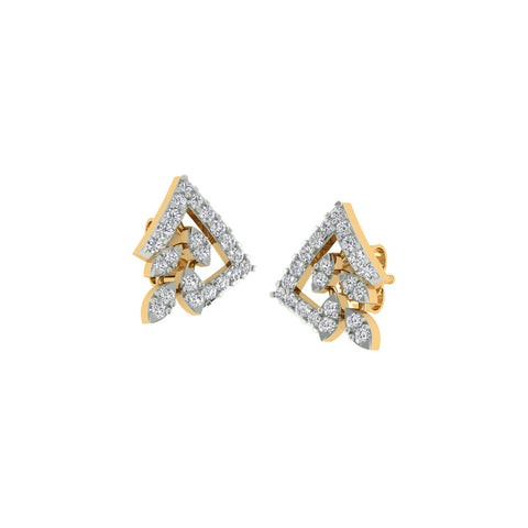 18k Yellow Gold and Diamond Stud with gold weight of 3.2g