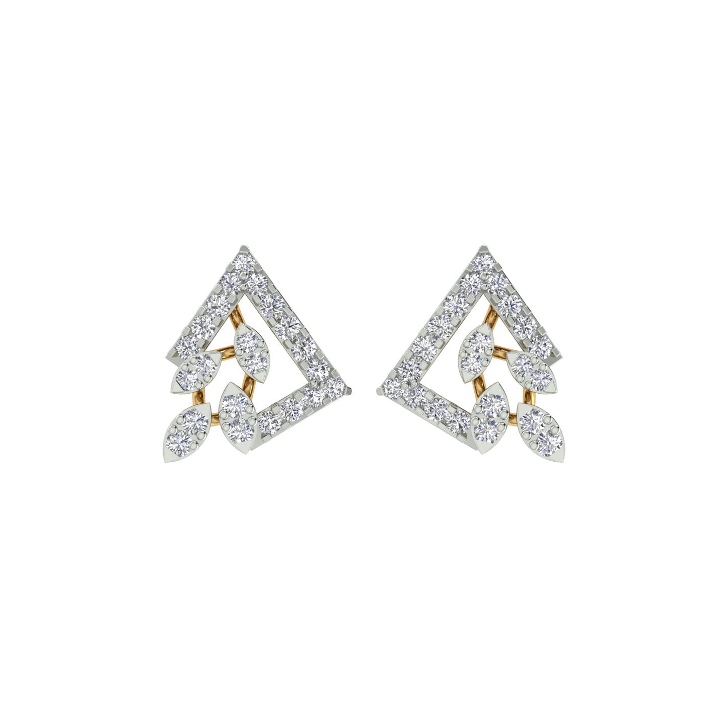 18k Yellow Gold and Diamond Stud with gold weight of 3.2g