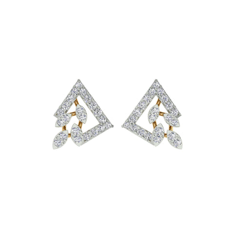 18k Yellow Gold and Diamond Stud with gold weight of 3.2g