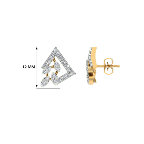 18k Yellow Gold and Diamond Stud with gold weight of 3.2g