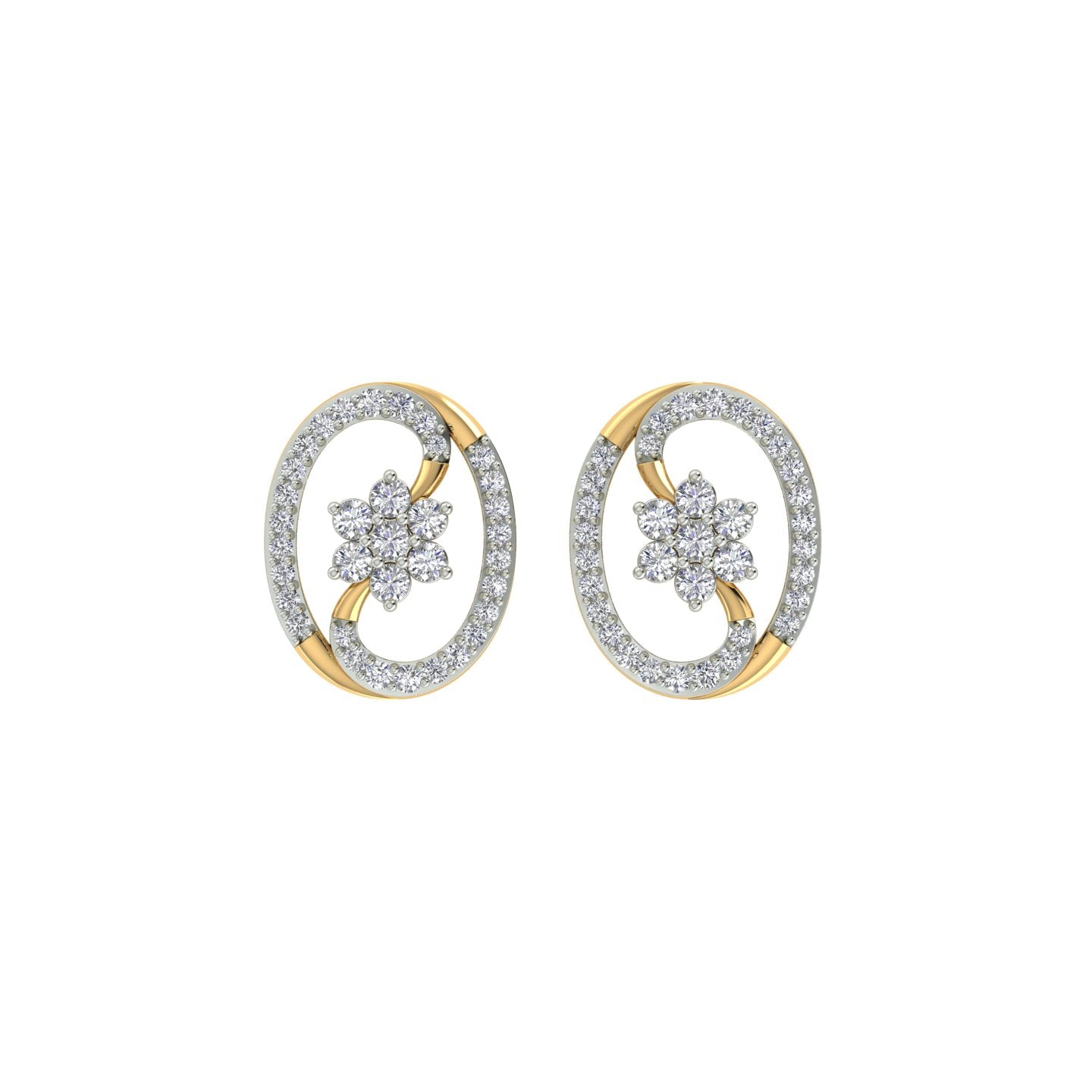 18k Yellow Gold and Diamond Stud with gold weight of 3.11g