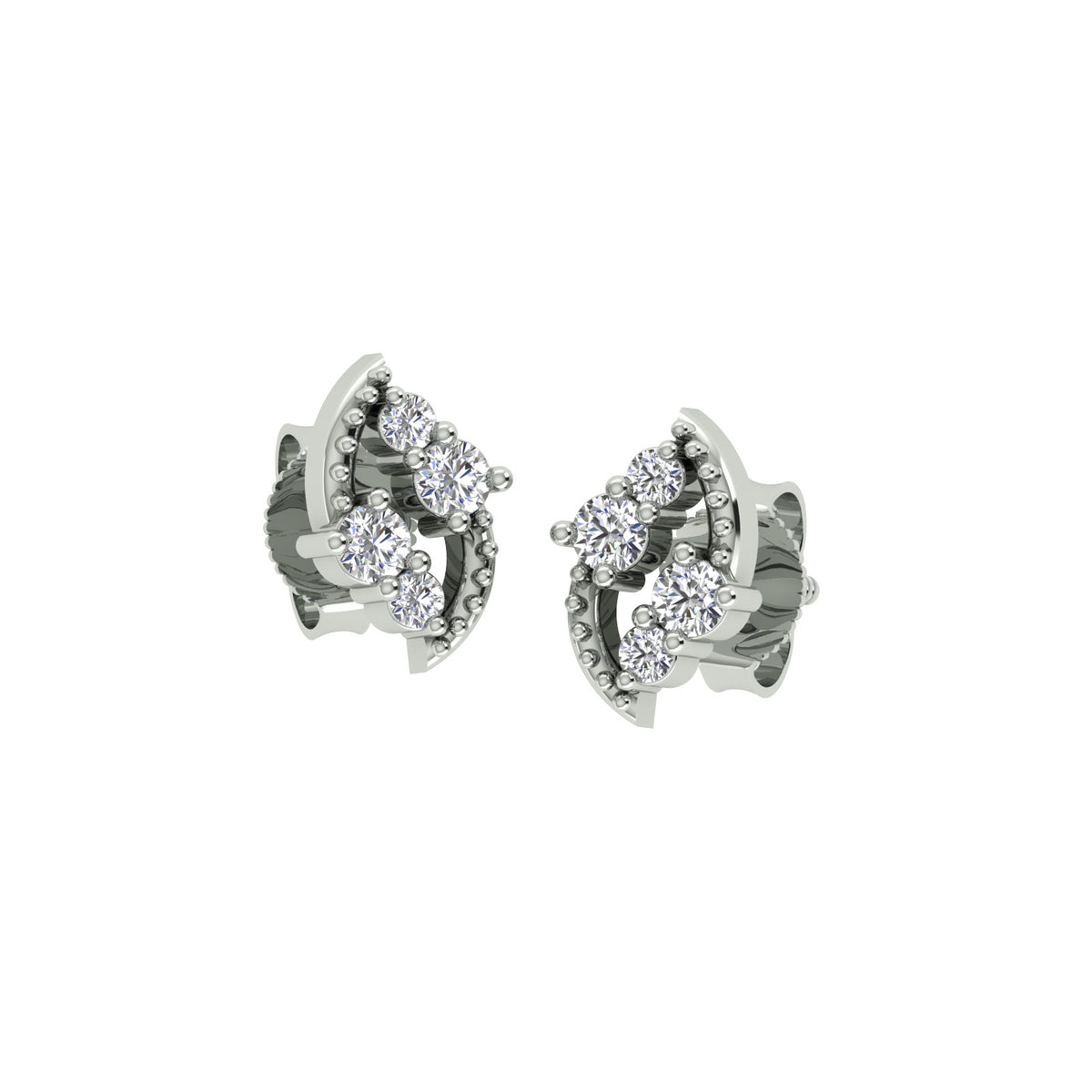 18k Yellow Gold and Diamond Stud with gold weight of 1.56g