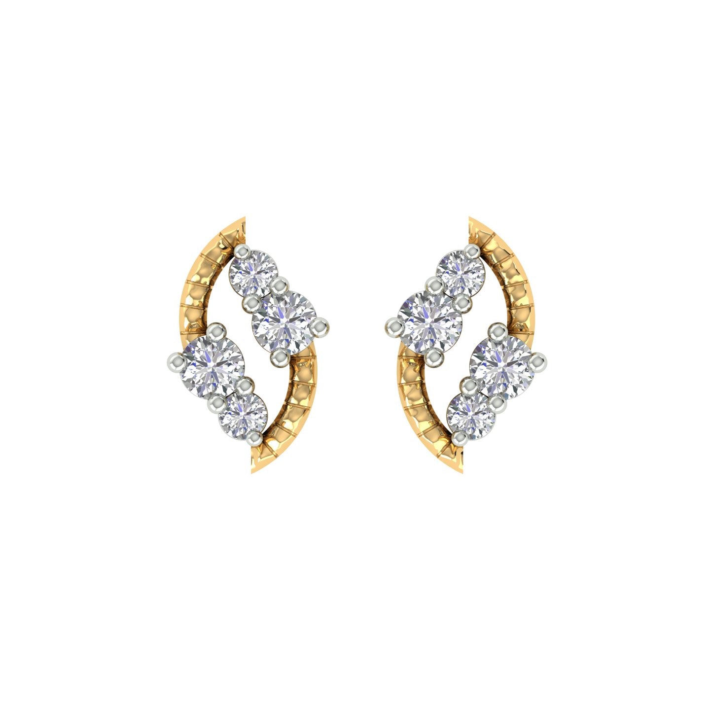 18k Yellow Gold and Diamond Stud with gold weight of 1.56g