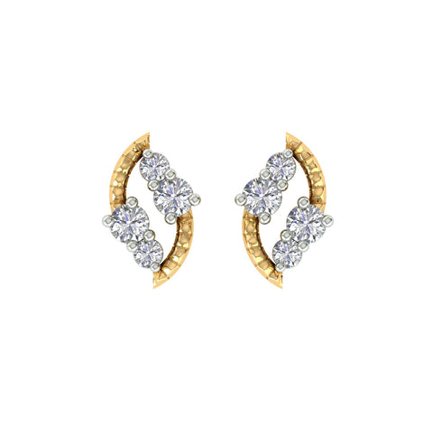 18k Yellow Gold and Diamond Stud with gold weight of 1.56g