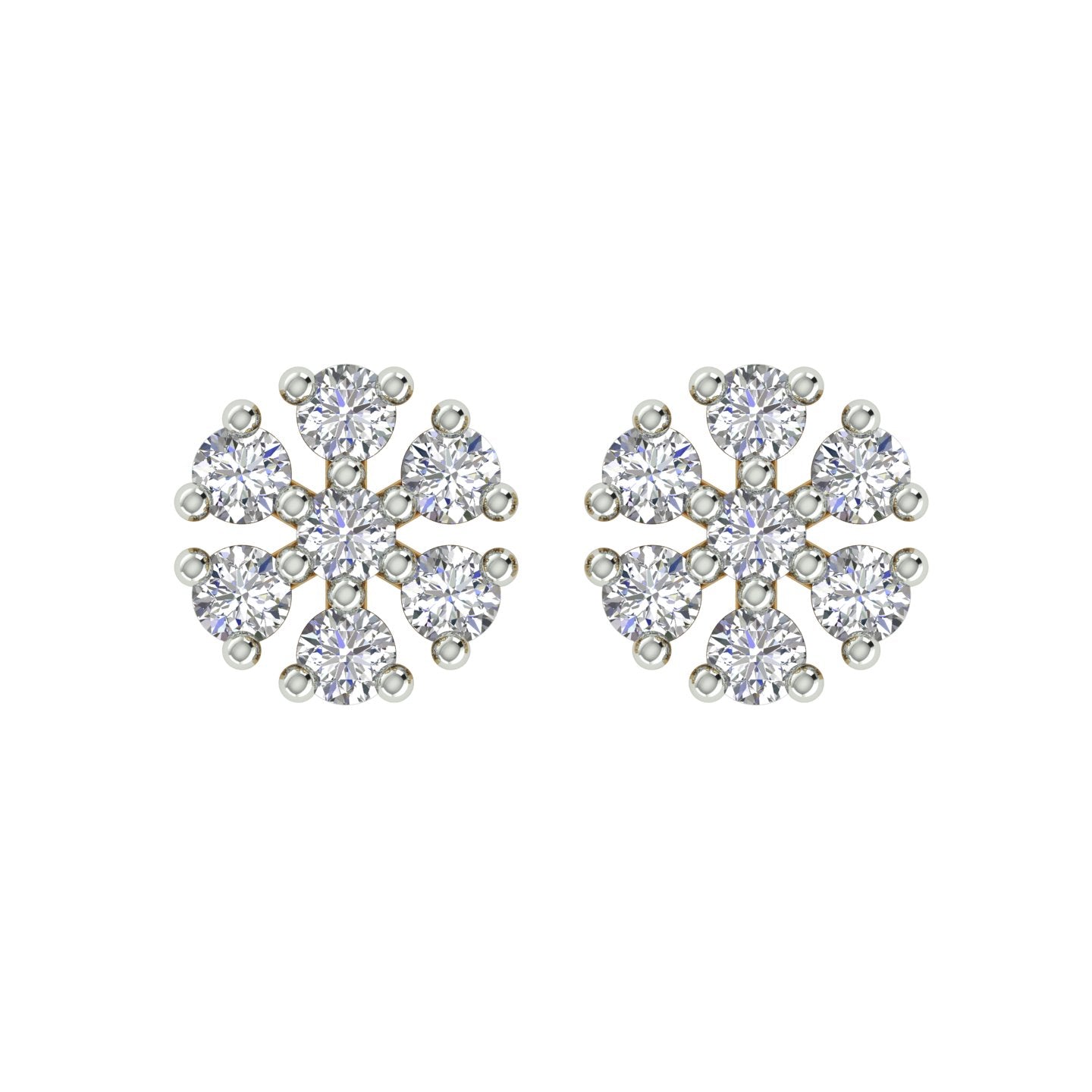 18k Yellow Gold and Diamond Stud with gold weight of 2.16g