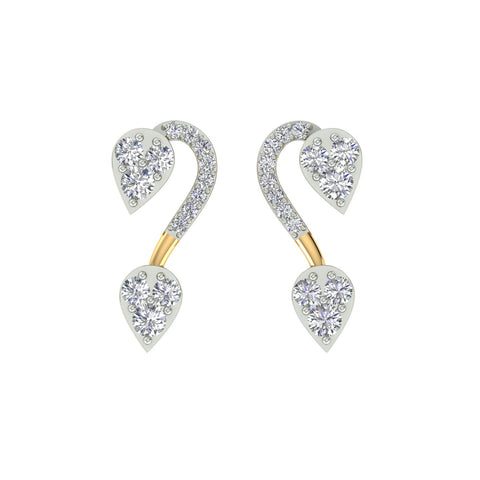 18k Yellow Gold and Diamond Stud with gold weight of 2.15g