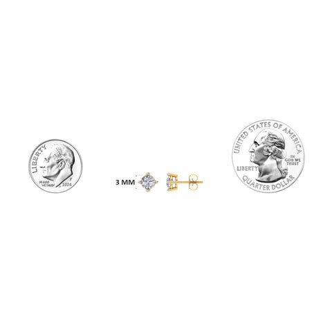 18k Yellow Gold and Diamond Stud with gold weight of 1.08g